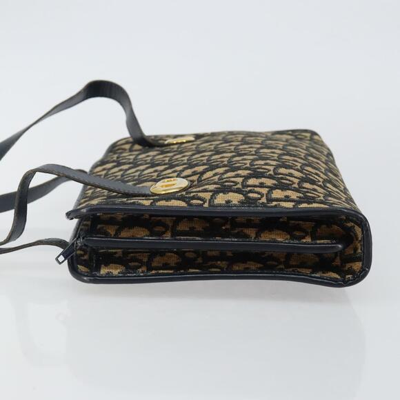 DIOR Trotter Canvas Hand Bag Navy Gold - Picture 5 of 12